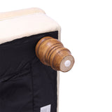 Buttoned Velvet Rectangular Ottoman Footstool with Gourd-shaped Legs