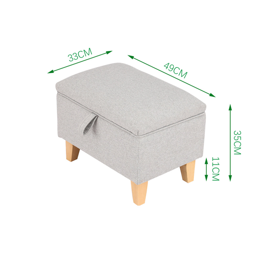 Linen Upholstered Storage Bench