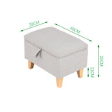 Linen Upholstered Storage Bench