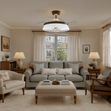 36 inch reversible ceiling fan with LED light highlighting the blade and light ring