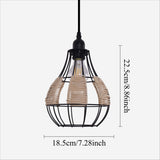Rustic Iron Woven Rattan Pendant Light for Dining Room, Reading Corner & Bedroom