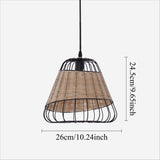 Rustic Iron Woven Rattan Pendant Light for Dining Room, Reading Corner & Bedroom