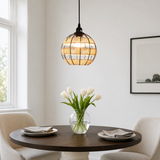 Rustic Iron Woven Rattan Pendant Light for Dining Room, Reading Corner & Bedroom