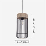 Rustic Iron Woven Rattan Pendant Light for Dining Room, Reading Corner & Bedroom