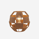 Handwoven Jute Globe Table Lamp - Eco-friendly Spherical Bedside Desk Lighting