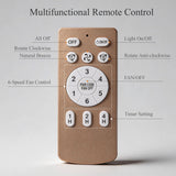 Remote control for gold crystal fan light with speed, timer and light buttons