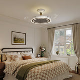 48 inch reversible ceiling fan with LED light cooling a bright bedroom