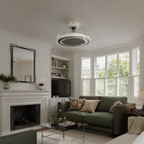 48 inch reversible ceiling fan with LED light installed in a living room