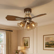 36 inch reversible ceiling fan with LED light installed in a living room