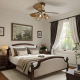 36 inch reversible ceiling fan with LED light with dimensions shown for installation