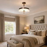 36 inch reversible ceiling fan with LED light in a neutral lounge setting