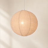 Wabi-Sabi Linen Spherical Pendant Light for Bedroom, Dining Room & Boho Interiors