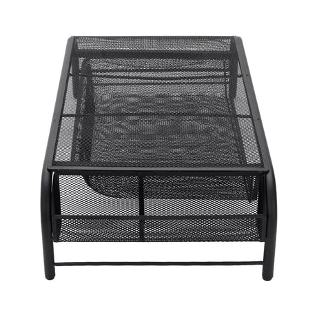 Metal Mesh Monitor Stand Riser with Drawer Living and Home