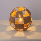 Handwoven Jute Globe Table Lamp - Eco-friendly Spherical Bedside Desk Lighting