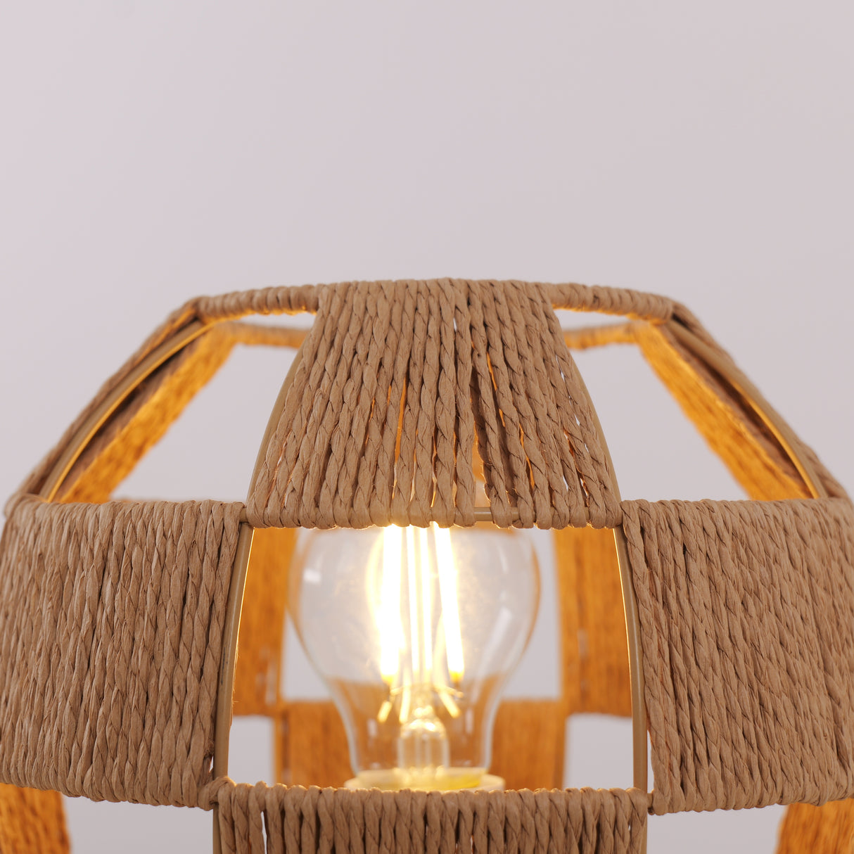 Handwoven Jute Globe Table Lamp - Eco-friendly Spherical Bedside Desk Lighting