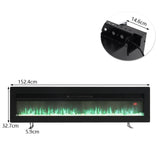Livingroom Linear Wall Mounted Electric Fireplace with LED Flames