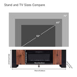 Modern Wooden TV Unit with Fireplace Electric and Storage