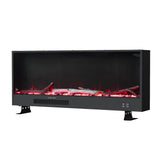 117.5cm/147cm Electric Fireplace with WiFi, LED Display, Resin Logs & Crystal Stones, Heating Function