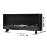 117.5cm/147cm Electric Fireplace with WiFi, LED Display, Resin Logs & Crystal Stones, Heating Function