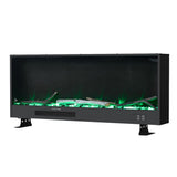 117.5cm/147cm Electric Fireplace with WiFi, LED Display, Resin Logs & Crystal Stones, Heating Function