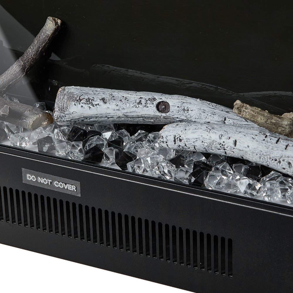 117.5cm/147cm Electric Fireplace with WiFi, LED Display, Resin Logs & Crystal Stones, Heating Function