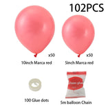 100pcs Wedding Macaron Monochrome Balloon Chain Set-Red Living and Home 
