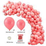 100pcs Wedding Macaron Monochrome Balloon Chain Set-Red Living and Home 