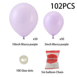 100pcs Wedding Macaron Monochrome Balloon Chain Set-Purple Living and Home 