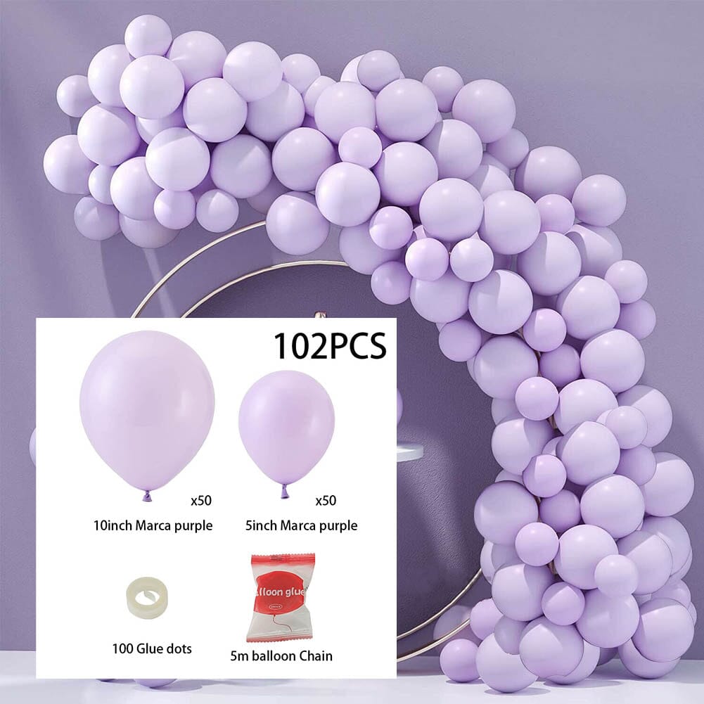 100pcs Wedding Macaron Monochrome Balloon Chain Set-Purple Living and Home 