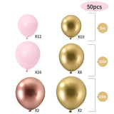 50pcs Wedding Birthday Background Wall Scene Decoration Balloon Combination Set 2 Living and Home 