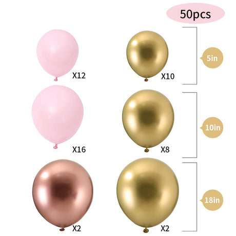 50pcs Wedding Birthday Background Wall Scene Decoration Balloon Combination Set 2 Living and Home 