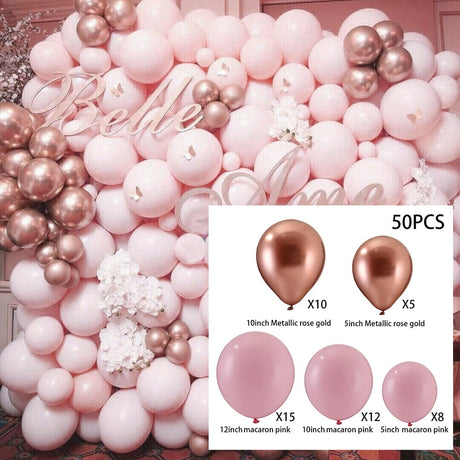 50pcs Wedding Birthday Background Wall Scene Decoration Balloon Combination Set 5 Living and Home 