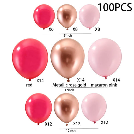 100pcs Wedding Birthday Background Wall Scene Decoration Balloon Combination Set 3 Living and Home 