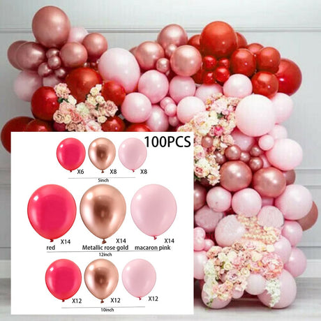 100pcs Wedding Birthday Background Wall Scene Decoration Balloon Combination Set 3 Living and Home 