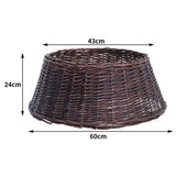 Handwoven Rustic Willow Christmas Tree Collar – 60cm Brown Skirt for Tree Base