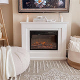 Elegant 39-Inch Freestanding Electric Fireplace Suite with Wooden Mantel