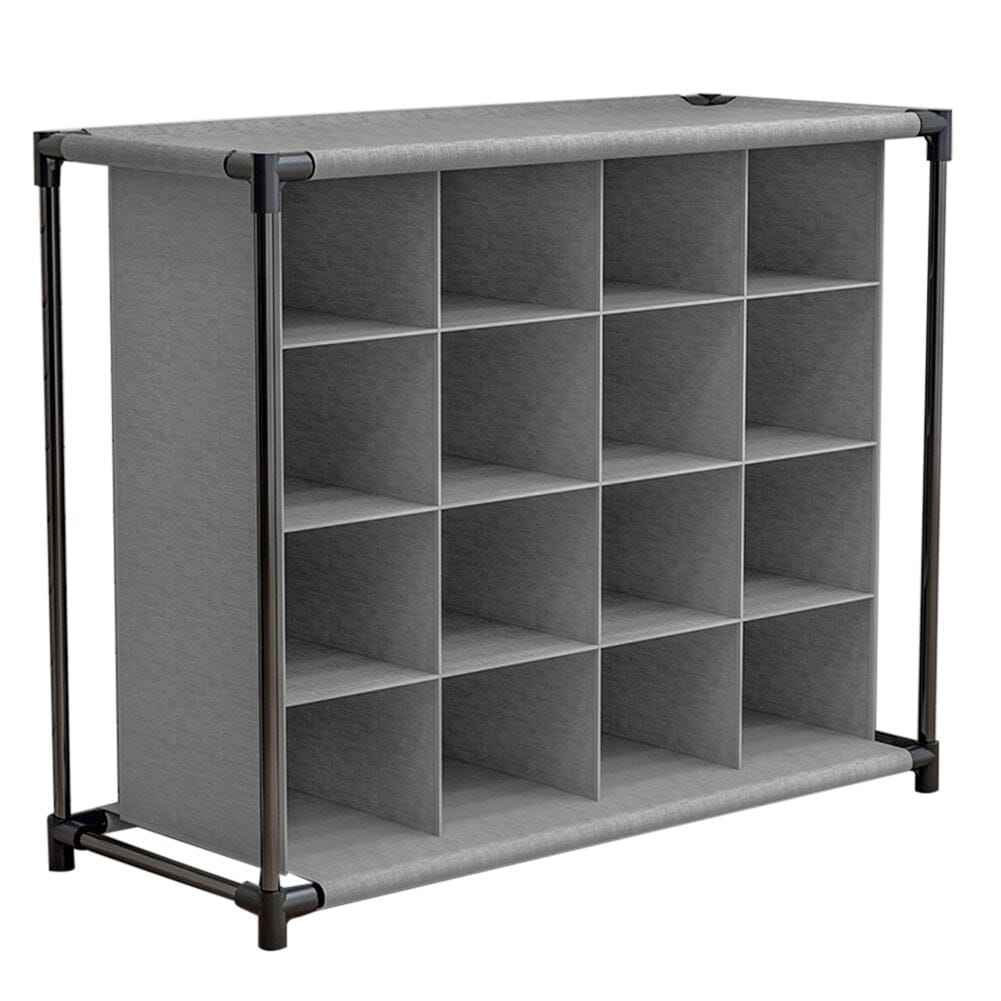 4 Tier 16 Pair Non Woven Shoe Rack Cube Storage Shelf Organizer