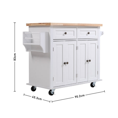 Modern Rolling Wooden Kitchen Island Cart with Storage Cabinet Carts & Islands Living and Home