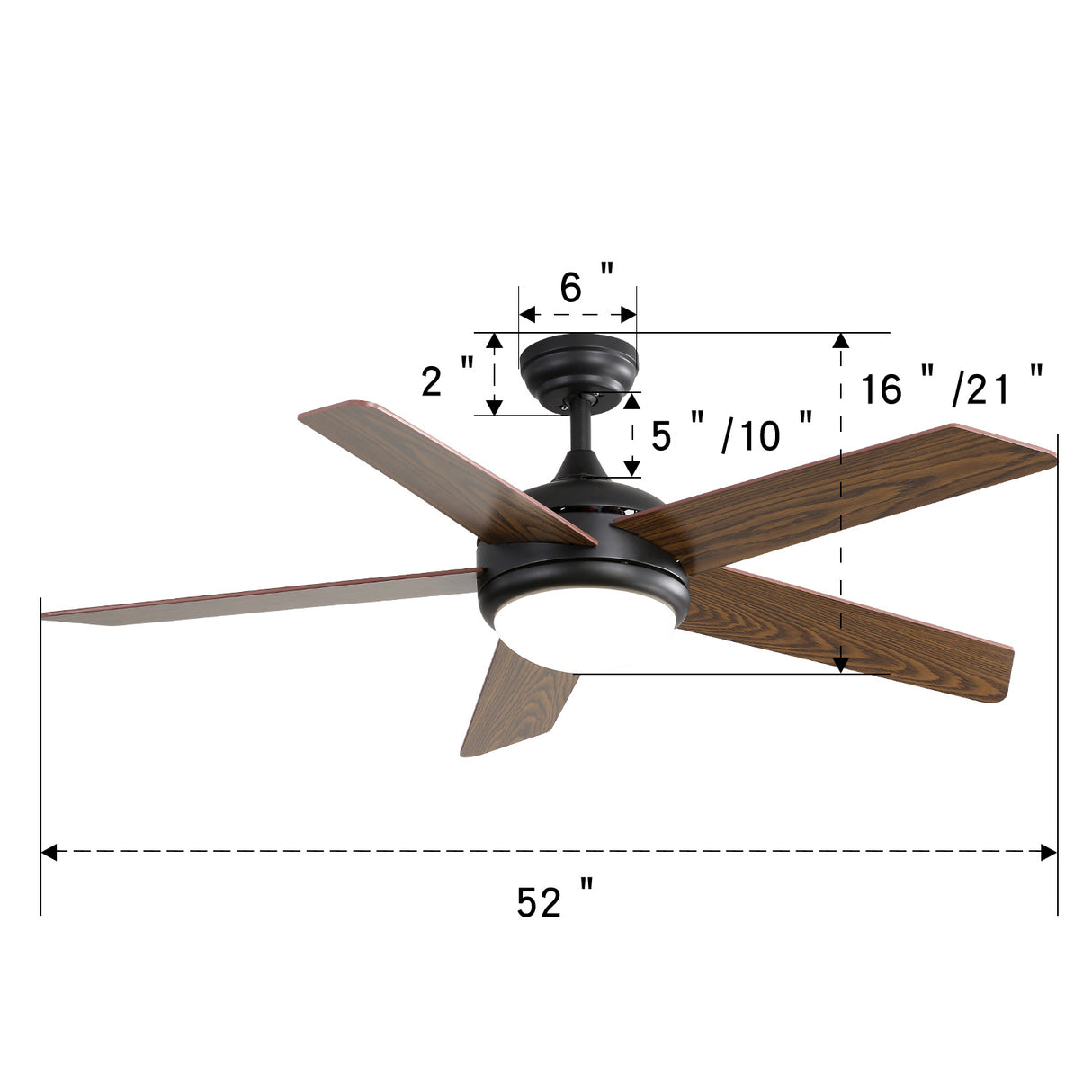 4/ 5 Blades Vintage Bronze Ceiling Fan with LED Light