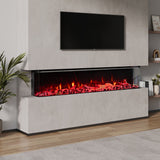 50/60/70/80inch 3-sided Electric Fireplace with Adjustable Color, Temperature and Timing, Controlled by APP