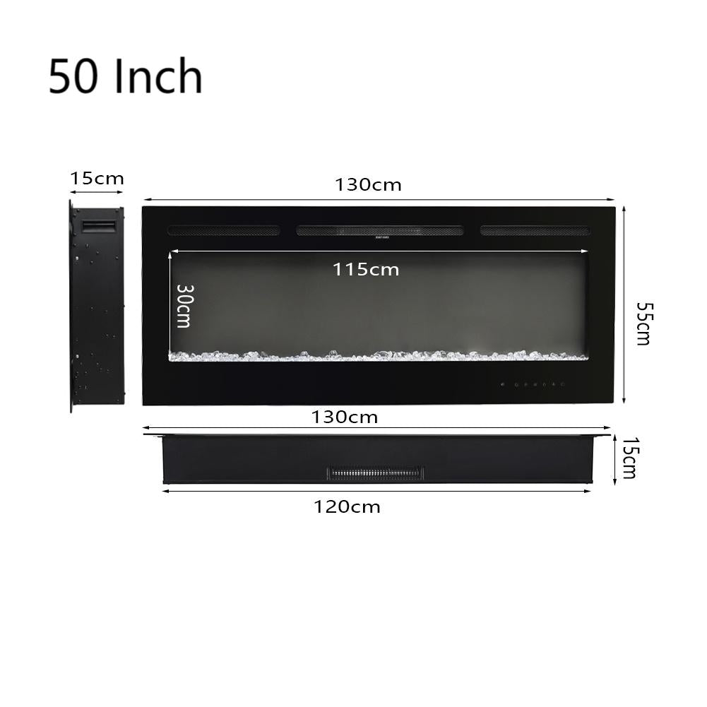 40-80 Inch Remote-Controlled LED Wall Mounted Electric Fireplace