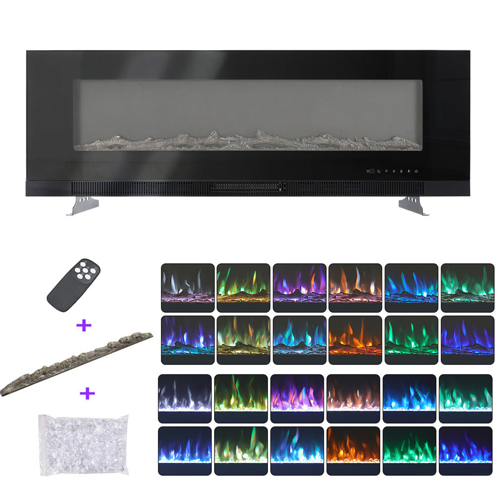 Deluxe Modern Electric Fireplace Insert with 9 Flame Colours