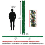 Christmas Decorative Garland - 2.7m Mixed Pine Needle Rattan