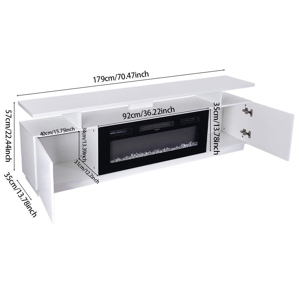 70 Inch LED TV Stand with Fireplace Electric