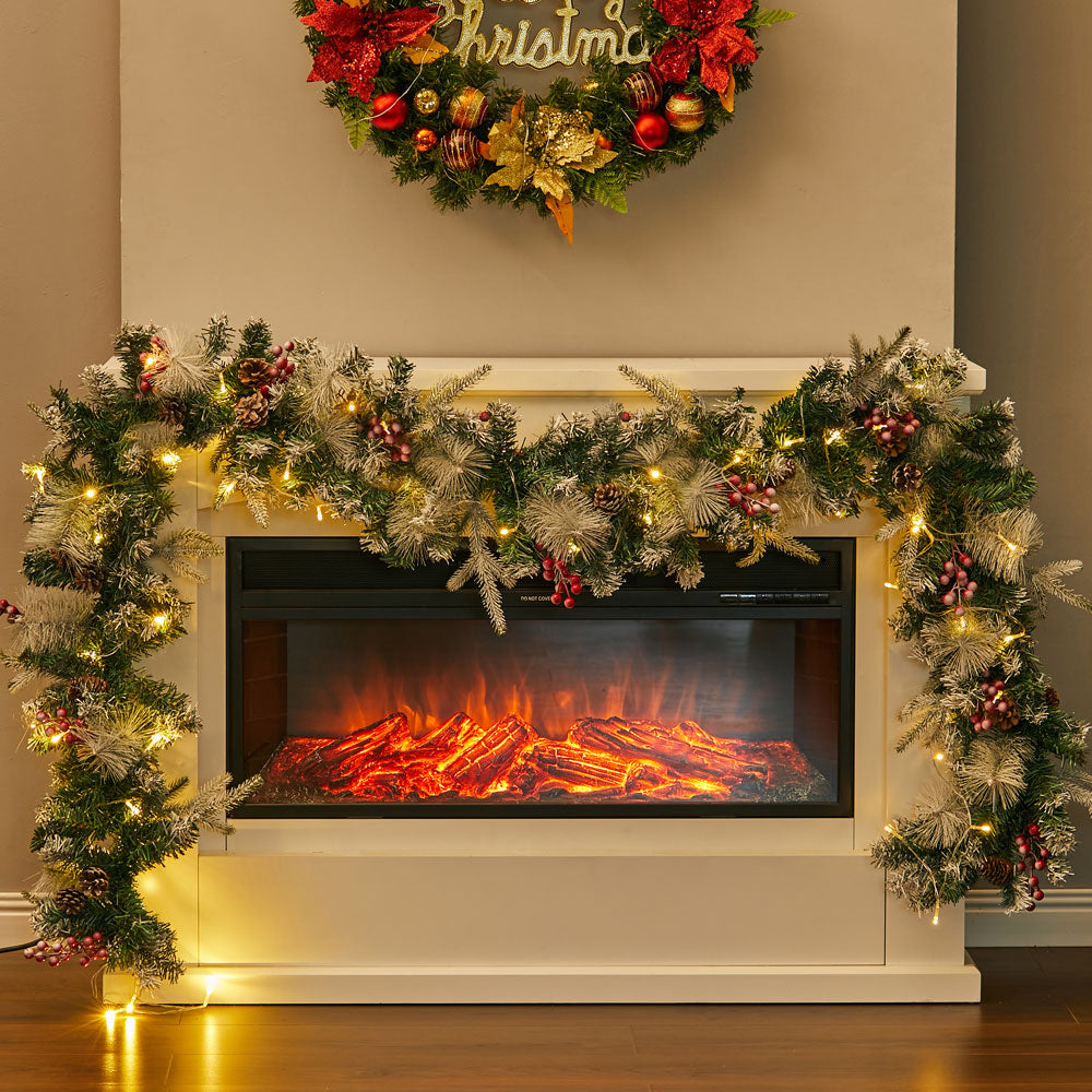Christmas Decorative Garland - 2.7m Mixed Pine Needle Rattan