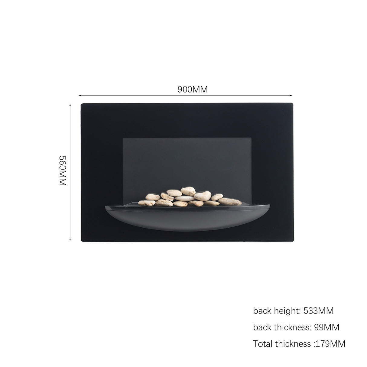 35 Inch Wall Mounted Electric Fireplace with 7 Colours