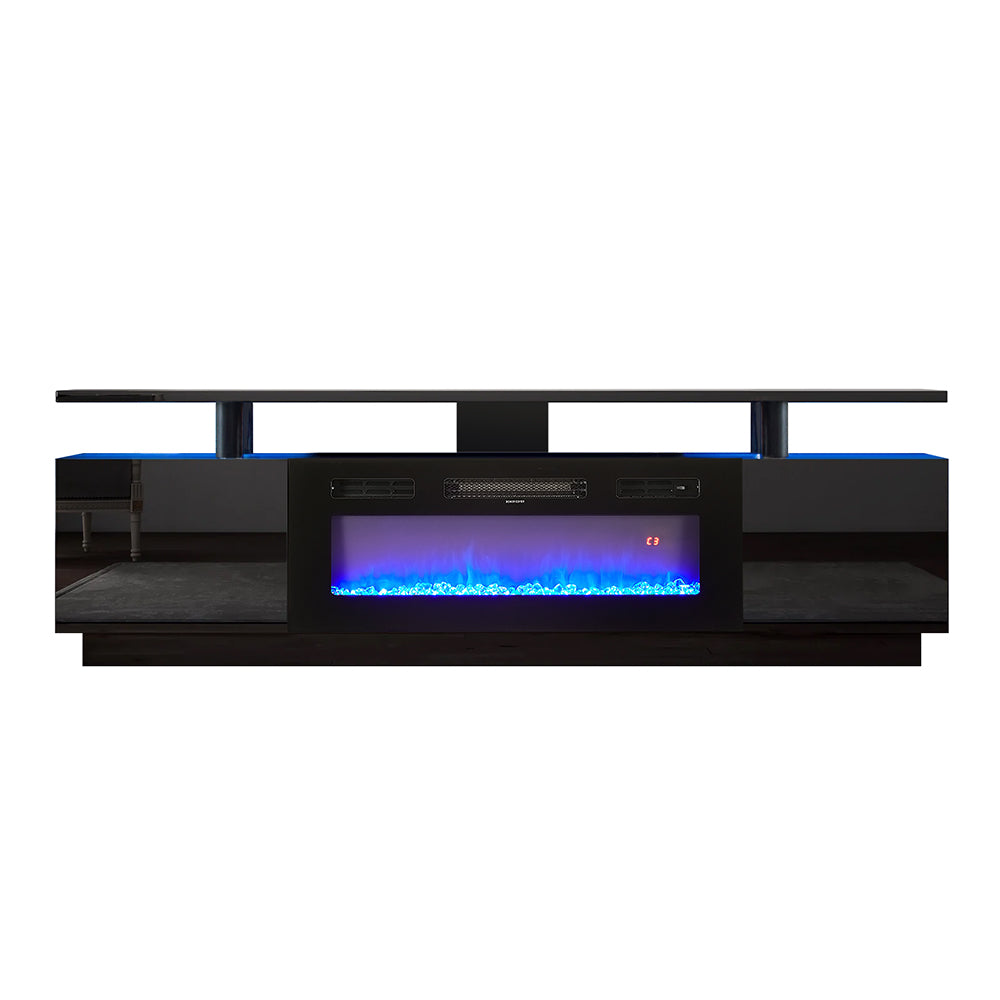 70 Inch LED TV Stand with Fireplace Electric