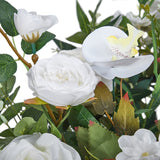 Artificial Decorative Border - White Flowers with Green Leaves Ideal for Wedding Mantelpiece and Interior Decor