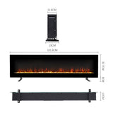 40"/50"/60" LED Flame Wall-Mounted Electric Fireplace with Remote