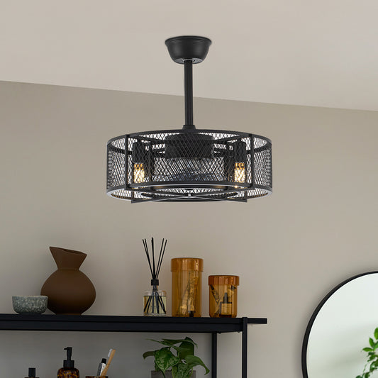 Modern Black Ceiling Fan with Lights and Remote Control